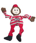 HuggleHounds Plush College Mascot Corduroy Durable Squeaky Knottie, Dog Toy, Great Dog Toys for Aggressive Chewers, Ohio State Brutus Buckeye, Large