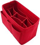 Advance Geotextiles Women Felt Purse Organizer Insert for Ladies Handbag, Tote, Hobo Bag Storage Purse Divider, Multiple Storage Compartment - Red(8.85x4.5x5.5) inch (Small)