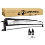 SKYWORLD 52 inch 675W Curved LED Light Bar, Spot Flood Combo Beam Led Bar Auto 12V 24V Driving Offroad Bar Lamp Work Fog Lights Lightbar Waterproof for 4x4 Tractor Truck ATV UTV SUV Boat