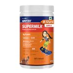 Gritzo SuperMilk Overall Growth (8-12y Girls), 9g Protein (Double Chocolate, 400g) | Zero Refined Sugar, 21 Vitamins & Minerals