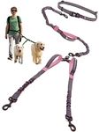 Exquisite Double Dog Leash for Large Dogs - Hands Free Dog Leash 2 Dogs - Waist Dog Leash for Large Dogs - Two Dog Leash for Large Dogs - Leash for Big Dogs | Hands Free Running Dog Leash