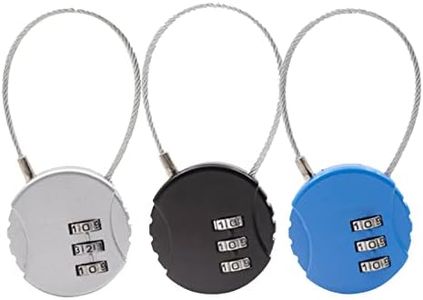 3 PCS 3-Digit Combination Lock Gym Locker Lock Waterproof Outdoor Mini Wire Rope Combination Padlock for Zippers, Backpacks, Trolley Cases, Gym Lockers, Fence