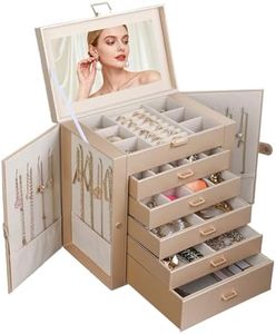 BOOVO Large Jewelry Box for Women 6 Layer