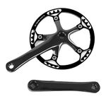 Bike Crankset, Aluminum Alloy Bicycle Square Taper Forged Crank Sprocket Bike Chainwheel Crank Set(Black 45T) Square Taper Crankset Square Taper Crankset