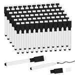 JEFURE 72Pcs Black Magnetic Dry Erase Markers with Eraser Cap, White Board Mini Dry erase Markers Bulk, Fine Point Tip Student White Board Markers for Teachers Office School Supplies