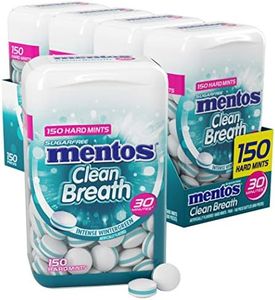 Mentos Clean Breath Sugarfree Hard Mint, 150pc, Intense Wintergreen (Pack of 4 Bottles)