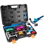 Beaiguna Pipe Tube Bender, Hvac Tubing Copper Pipe Bender Tool Kit, For 1/4" To 7/8" O.D, 90° Forward/Reverse Pipes Copper Bending Tools with 7 Heads and Pipe Cutter, For Hvac Air Condition Repair