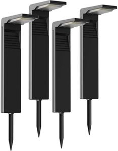 OUSFOT Lampe Solaire Exterieur [4 pcs] 32 LED Spot Solaire Extérieur Etanche IP65, Projecteur Solaire avec 2 modes de température de couleur pour Jardin, Cour, Allée Chemin