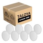 TALOYA 8 Pack LED Flush Mount Ceiling Light Fixture, 10 Inch 5 Color Selectable Ultra-Thin Surface Mounted Fixture 2000LW 20W White LED Ceiling Light for Bedroom,Living Room, Dining Room