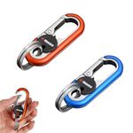 WAPSAT Key Chains Men, 2024 Car Key Chain for Men, Anti-Loss Keychain with Double Keyrings, Quick Release Key Chain (2pcs,Blue+Orange)