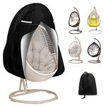 Egg Chair Cover Waterproof Heavy Duty, Patio Hanging Egg Chair Cover With Waterproof Zipper 420d Oxfor Egg Chair Covers For Swing Chairs (190 X 115cm)