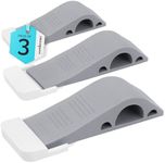 Wundermax Door Stoppers - Pack of 3 Rubber Door Wedge for Carpet, Hardwood, Concrete and Tile - Home Improvement Accessories - Gray