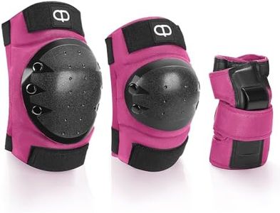 DA - Adult and Child Knee, Elbow, and Wrist Guards, Suitable for Bicycles, ice Skating, Roller Skating, Skateboarding, and Scooters Rose Red