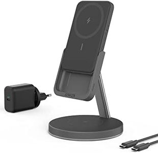 Anker 633 Magnetisches Kabelloses Ladegerät (MagGo), 2-in-1 Ladestation, Abnehmbares, Nur geeignet für iPhone 14/14 Pro/14 Pro Max/13/13 Pro Max/12 und AirPods Pro 2(Interstellar)