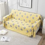 HOKIPO Chenille Thick And Soft Sofa Cover Throw Blanket Couch Protector 2 Seater Large, 180 (D) X 260 (L) Cm (Ar-4598-D1), Yellow