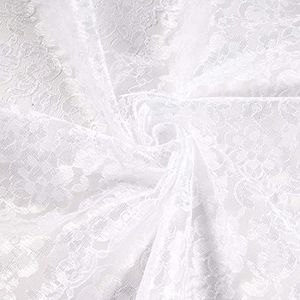 58/60 inch White Raschel Lace Fabric by The Yard