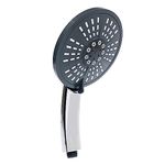 Invero Bathroom Handheld Shower Head Replacement - 5 Function Water Jet Spray Settings Easy to Adjust - High Low Pressure Fits on Shower Hose - Chrome 15cm Head Diameter