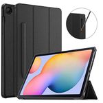 MoKo Case for Galaxy Tab S6 Lite 2022/2020, Slim Tri-Fold Cover with Auto-Wake/Sleep & Pen Holder Fit Samsung Galaxy Tab S6 Lite 10.4 2022/2020 (SM-P610/P613/P615/P619) ONLY - Denim Black