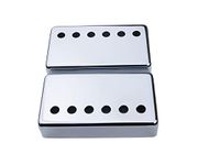 Guyker Humbucker Pickup Cover (50mm/52mm Pole Spacing) – Cupronickel Bridge and Neck Pickups Frame Set Replacement Parts for Les Paul LP Style Electric Guitar, Chrome