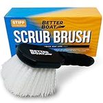 Stiff Hand Scrub Brushes for Cleaning Heavy Duty Utility Outdoor Scrub Brush with Handle All Purpose Boat & Car Small Cleaning Brush & Bathroom Bathtub Shower Tub Wheel & Tire Scrubber -Short Handled