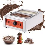 VEVOR Chocolate Tempering Machine, 17.6 Lbs 2 Tanks Chocolate Melting Pot Temp Control 86~185℉, 1500W Stainless Steel Electric Commercial Food Warmer for Chocolate/Milk/Cream Melting and Heating