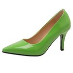 Lroey Reoly Women Stiletto Pumps, High Heel Pumps Pointed Toe Slip On Dress Pumps Simple Party Shoes Apphds Green Size 3 Uk/36