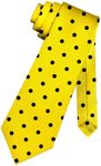 Hiukset Yellow Polka Dots Tie for Men, Men's Funny Dots Tie Formal Novelty Necktie for Men, Slim Necktie for Wedding, Groomsmen, Party, Business