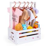 Wooden Baby Shower Crate Closet, Gifts Basket for Baby Shower Gifts, Baby Storage Crate Hamper with Handle, Welcome Gift Basket for Newborn Boys Girls, Pregnancy Gifts for New Parents (white-large)