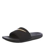 Nike Unisex-Child Kawa Slide (Gs/Ps) Sandal, Black/Metallic Gold, 11 Little Kid