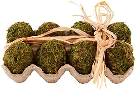 Mud Pie Preserved Moss Egg Filler Set, 4" x 7 1/2", Cream