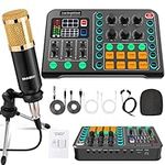 Xisono Podcast Equipment Bundle,Condenser Microphone Bundle with Tripod Stand and Audio Mixer/studio equipment/podcast microphone for Streaming Broadcast,Gaming,Recording,Singing,Tiktok,YouTube