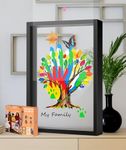 VidwanHome Family Handprint & Hand Casting Kit – DIY Keepsake Frame, Wooden Frame & 5 Acrylic Sheets – Capture Baby Footprints or Family Prints –Christmas Gift for Grandparents & New Parents (Black)