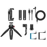 Sennheiser XSW-D Portable Lav Mobile Kit | Wireless Omnidirectional Lav Mic System for Camera Audio Recording | Smartphone Clamp and Manfrotto PIXI Mini Tripod Included (509258)