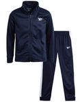 Reebok Boys' Tracksuit Set - 2 Piece Tricot Track Jacket and Jogger Sweatpants - Activewear Set (8-12), Vector Navy, 7 UK