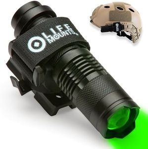 Life Mounts - LED Tactical Helmet ARC Rail Light - Stay Safe and Light Your Way - Great for Military, Airsoft and Other Tactical Helmets - Durable and Detachable - Green Light