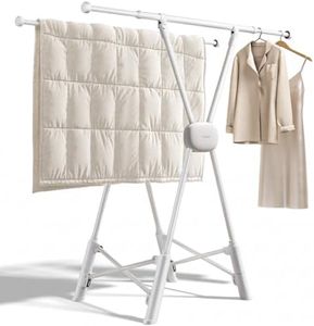 BIREN Clothes Drying Rack Heavy Duty Clothing Racks Extending Laundry Rack Two Drying Modes Garment Racks for Drying Clothes, Adjustable Length from 32-55 Inches for Indoor Outdoor Use