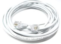 4m RJ11 to RJ11 ADSL 2 High Speed Broadband Modem Telephone Cable Transmits Data Up to 100 Mbits/sec, 26 AWG Supports Analogue or Digital (DSL/ISDN) Applications 13ft White