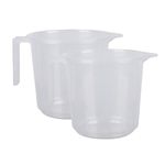 Kuber Industries Bathroom Mug | Plastic Bath Mug for Bathroom | Strong Mug for Bathroom | Toilet Mug | Washroom Jug | Mug For Bathing | 1500 ML | Pack of 2 | Transparent