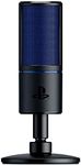 Razer Seiren X for PlayStation - USB Condenser Microphone for Streaming on The PS4 and PS5 (Compact with Shock Absorber, Supercardioid Recording Pattern, Mute Button) Black-Blue