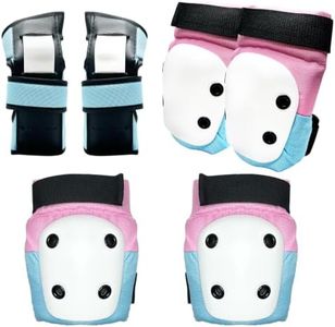 ENHERWE Kids Knee Pads and Elbow Pads Set for Girls 8-12 Years Old,Skateboarding Knee Pads,Roller Blading Knee Pad,Kids Protective Gear Set Elbow Pads for Cycling,Bike,Scooter