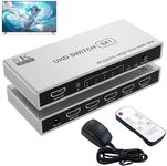 8K HDMI Switch 5 in 1 Out,5 Port HDMI 2.1 Switcher Selector with Remote Control,HDMI Multiport Adapter Splitter Support 4K@120Hz, 8K@60Hz 4K@60Hz Auto-Switching 48Gbps for Fire TV Stick,PS5,PS4