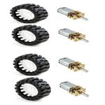 Unique India Micro Metal Gear Motor, 3.7-6V, 100 RPM, with 43MM wheel motor for RC Car Robot Toys DIY metal gearbox (4 SETs)