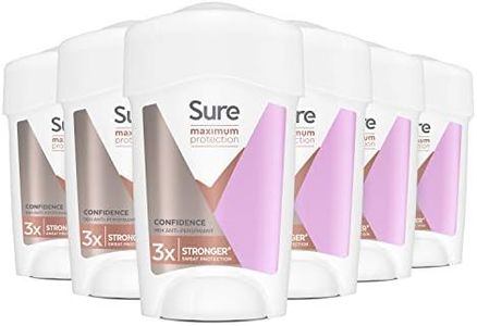 Sure Women Maximum Protection ConfidenceAntiperspirant Deodorant Cream Stick with 3x stronger* sweat protection for 96 hour sweat and odour protection 45 ml, Pack of 6