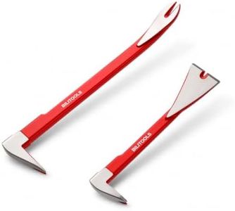 BILITOOLS 2-Piece Nail Puller Cats Paw Set, 8" & 12" Dual-End Pry Bars | Forged 40Cr Steel, Red Powder-Coated Finish, Polished Claw & Wedge Ends, Nail Pulling, Prying, Lifting & Separation