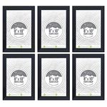 8X10 Black Picture Frame Set of 6 Frame with Glass, 10x8 inch Table Top or Wall Mount Poster Holder Wall Decoration 8"x10" Black Photo Frames