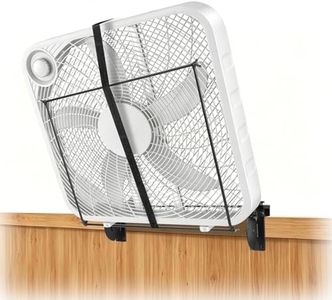 Box Fan Holder for Horse Stall, Adjustable Angle Fan Wall Mount Bracket, 2-in-1 Clamp & Wall Mount Design, Fits 20" Box Fan, Heavy Duty Steel Fan Holder for Barn, Coop, Garage (Fan Not Included)