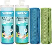 Hero Cooling Towel for Travel, Hiking, Sports, Yoga (2-Pack) Ultra Soft Microfiber 40" x 12"