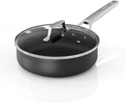 MSMK 9.5 inch deep Frying pan, 3 QT Saute pan with lid, Scratch-Resistant, Resistant to high temperatures, Compatible All stovetops, PFOA Free, Oven Safe and Dishwasher Safe