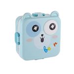 Wosta Lunch Box, Cartoon Lunch Box with Leak Proof Lid and Reusable Steel Spoon & Sauce Containers Ideal for Men, Women’s and Kids School, Office and Travel. (Blue - Bear Design)