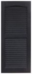 Shutters, Louvered Shutters, Standard Louvered Exterior Vinyl Window Shutters, Black, (1 Pair = 2pcs) 12"W x 62.5"H